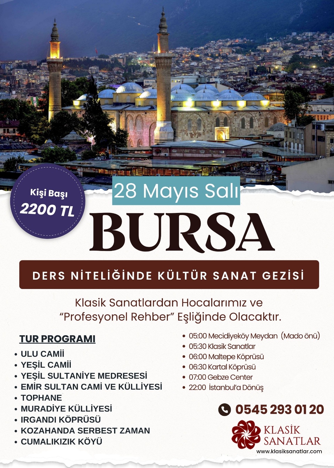 28 Mayıs 2024 Kültür ve Sanat Gezisi ( BURSA )
