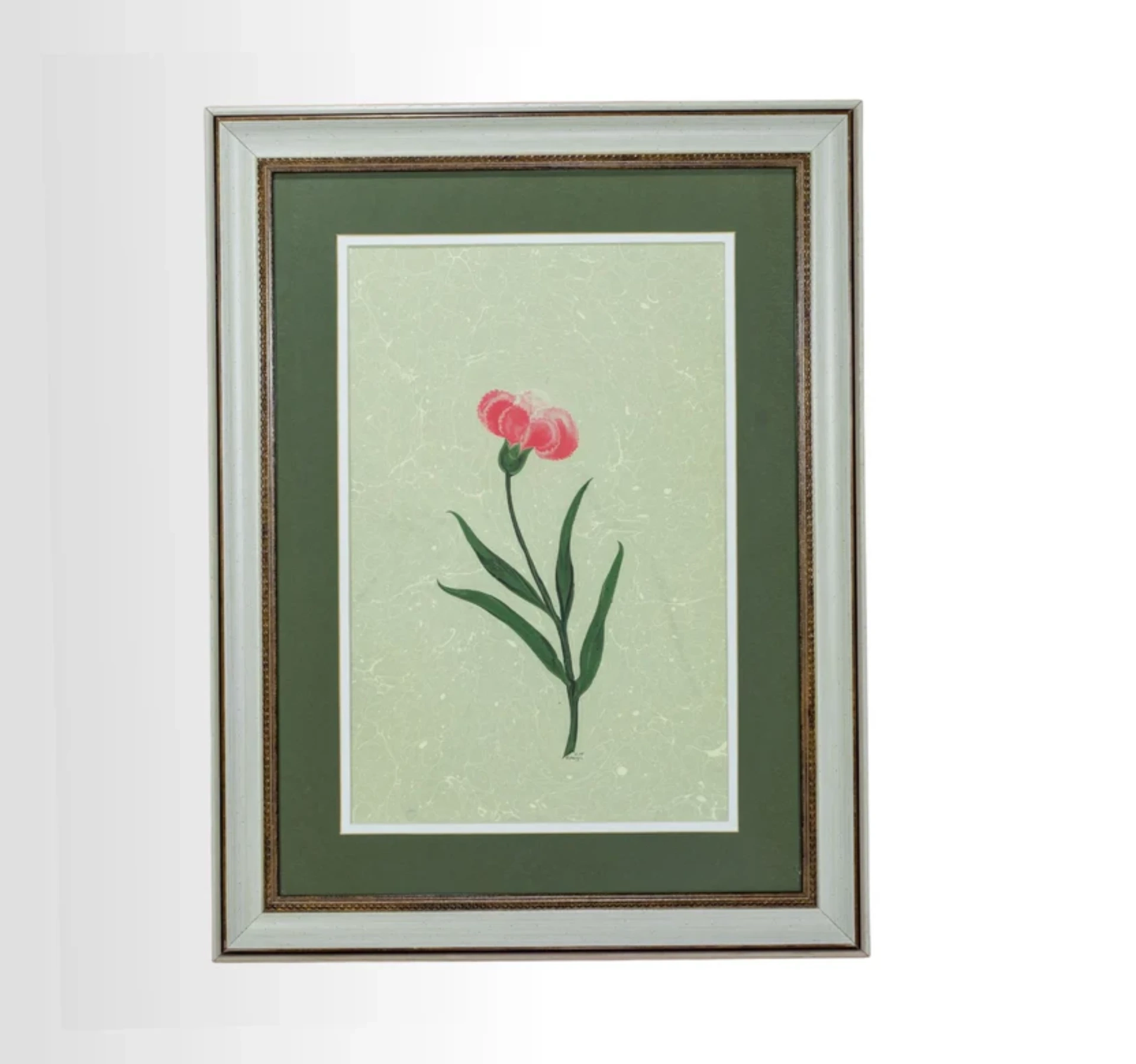 Pembe Karanfil Ebru Tablosu