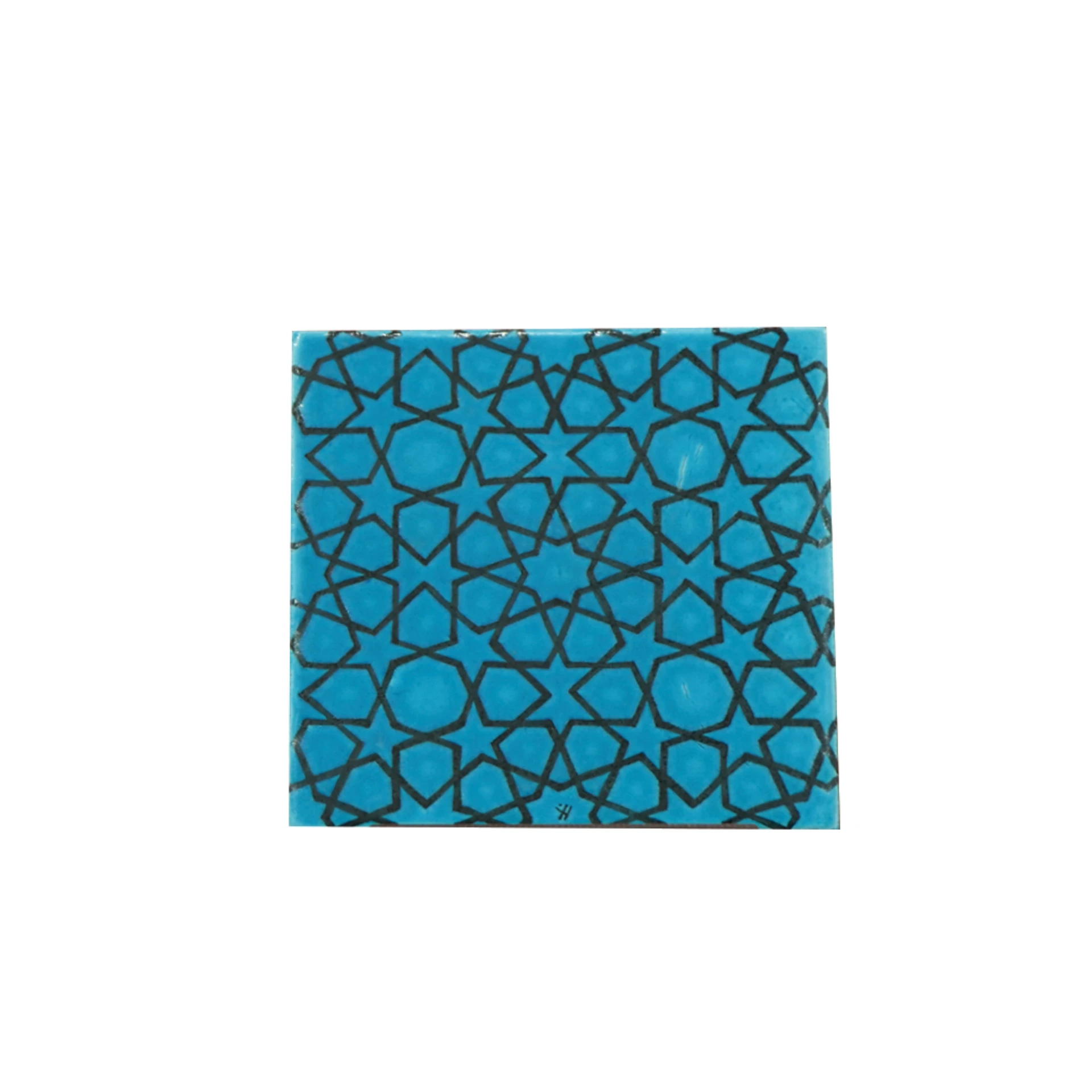 Mavi Geometrik Desenli Çini