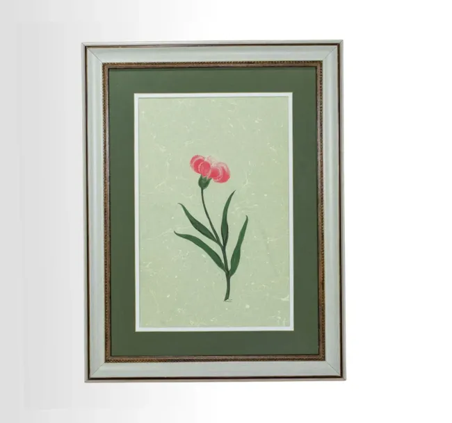 Pembe Karanfil Ebru Tablosu